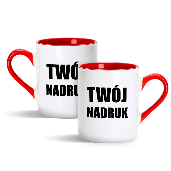 Kubek z własnym nadrukiem zdjęciem czerwony