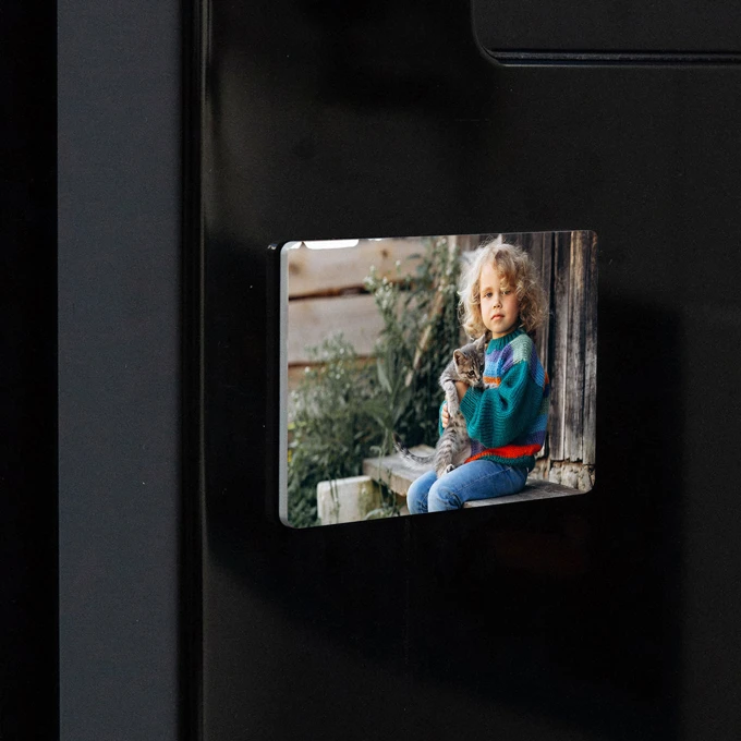 Magnes akrylowy ze zdjęciem na lodówkę prostokąt średni full foto
