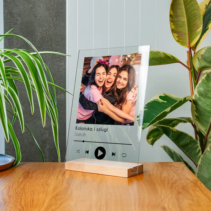 Ramka Spotify z Twoim zdjęciem na szkle akrylowym szkło Spotify A4