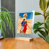 Zdjęcie na szkle z wakacji z podpisem ramka na pamiątkę z wakacji 21x30 cm