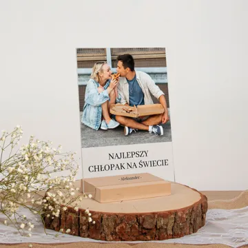 Personalizowany prezent na Dzień Chłopaka zdjęcia na szkle ramka 15x21 cm