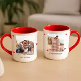 Kubek ze zdjęć na Walentynki dla zakochanych z imionami