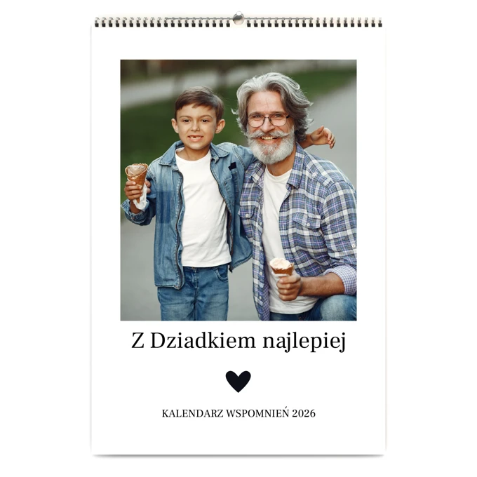 Kalendarz ścienny dla dziadka ze zdjęciami na prezent A3 na spirali