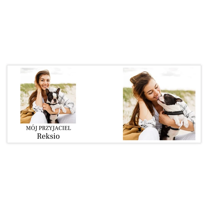 Personalizowany kubek ze zdjęciem Twojego Pupila czarne ucho czarny środek