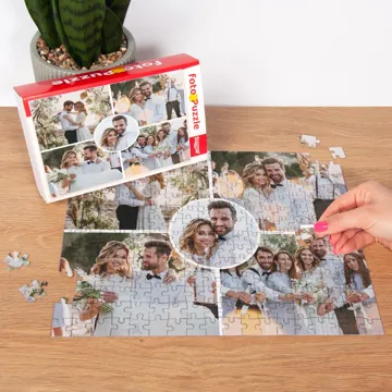 Kolaż zdjęć na puzzlach fotopuzzle z nadrukiem zdjęciem 252 el. z pudełkiem