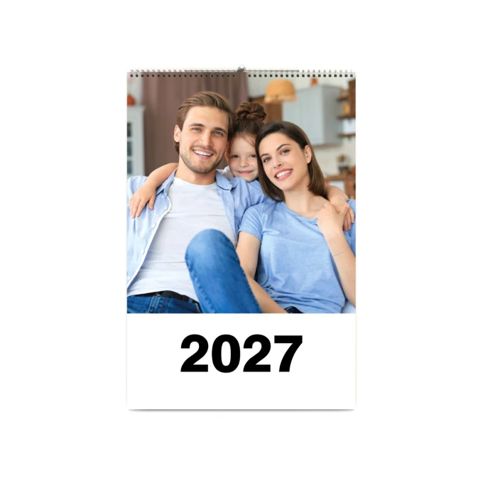 Personalizowany kalendarz ze zdjęciami na 2027 rok ścienny 13 stron na prezent A4