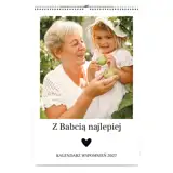 Kalendarz ścienny dla babci ze zdjęciami na prezent A3 na spirali