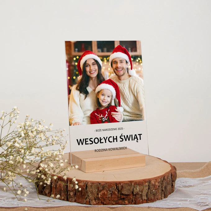Statuetka ramka ze zdjęciem Prezent na Mikołajki Święta personalizacja 15x21 cm