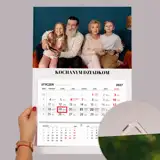 Foto kalendarz jednodzielny dla Dziadków ze zdjęciem i Twoim podpisem z zawieszką