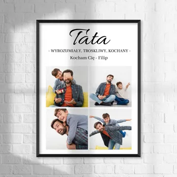 Plakat ze zdjęć kolaż prezent dla Taty 50x70 cm