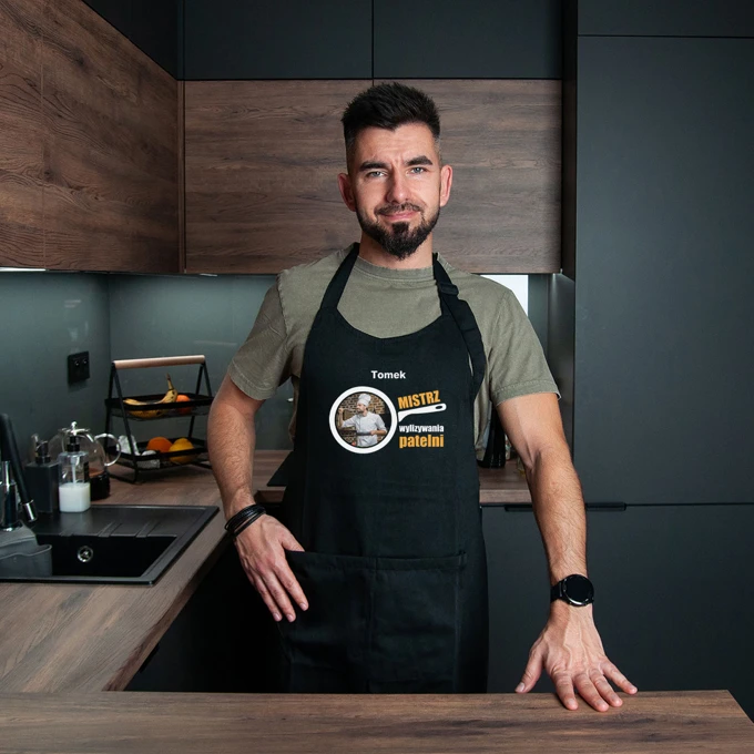 Personalizowany prezent dla Niego zabawny fartuch ze zdjęciem imieniem