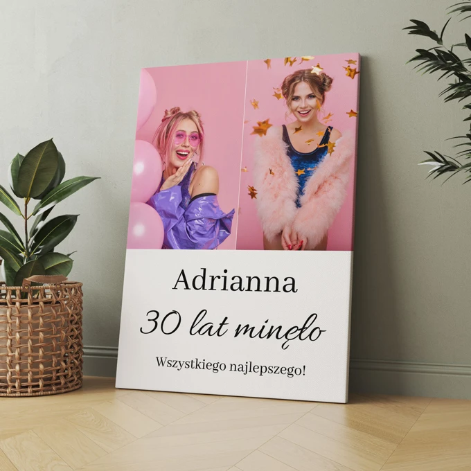 Prezent na trzydziestkę 30 lat minęło obraz na płótnie ze zdjęć 30x40 cm
