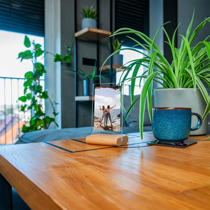 Ramka ze zdjęciem i napisem na szkle akrylowym mini