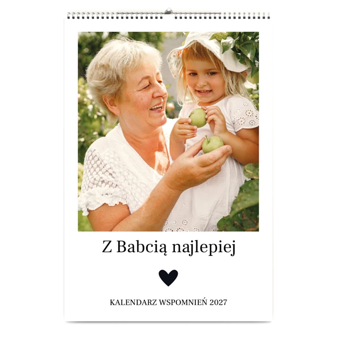 Kalendarz ścienny dla babci ze zdjęciami na prezent A3 na spirali