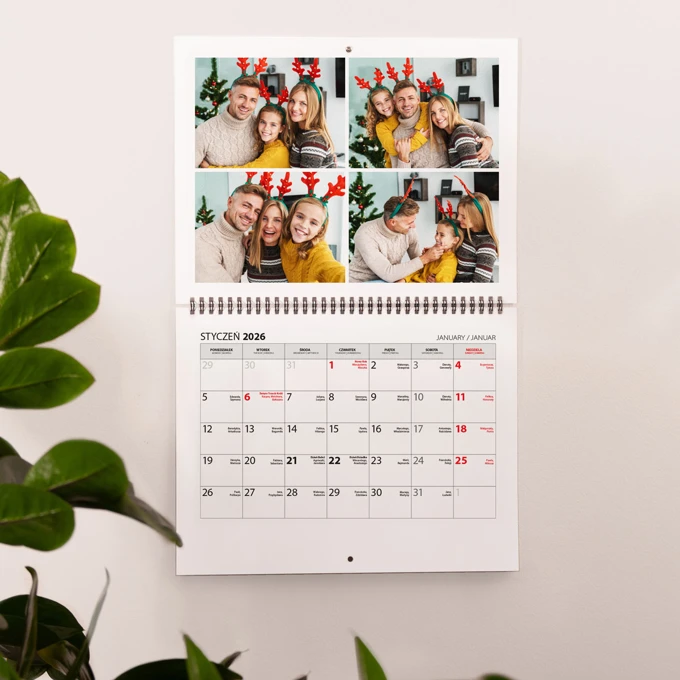 Fotokalendarz A3 z własnymi zdjęciami duży format personalizowany prezent na święta