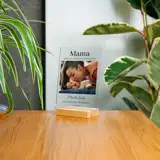 Prezent na Pierwszy Dzień Mamy wydruk zdjęcia na szkle akrylowym z dedykacją 21x15 cm