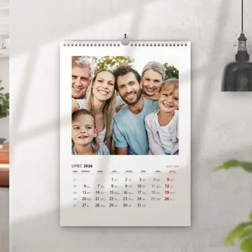Kalendarz ścienny ze zdjęciami na prezent dla całej rodziny A3 na spirali