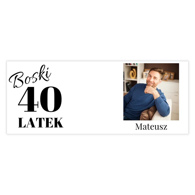 Kubek na 40 urodziny dla Niego z własnym zdjęciem tekstem