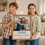 Prezent dla Taty na Dzień Ojca zdjęcie w drewnianej ramie personalizacja 30x40 cm