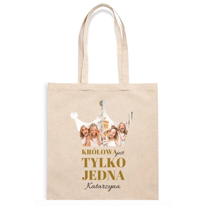 Torba z Twoim zdjęciem zabawnym nadrukiem na prezent dla Mamy Babci Przyjaciółki