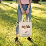 Bawełniana torba na prezent dla pary Twoje zdjęcie imiona