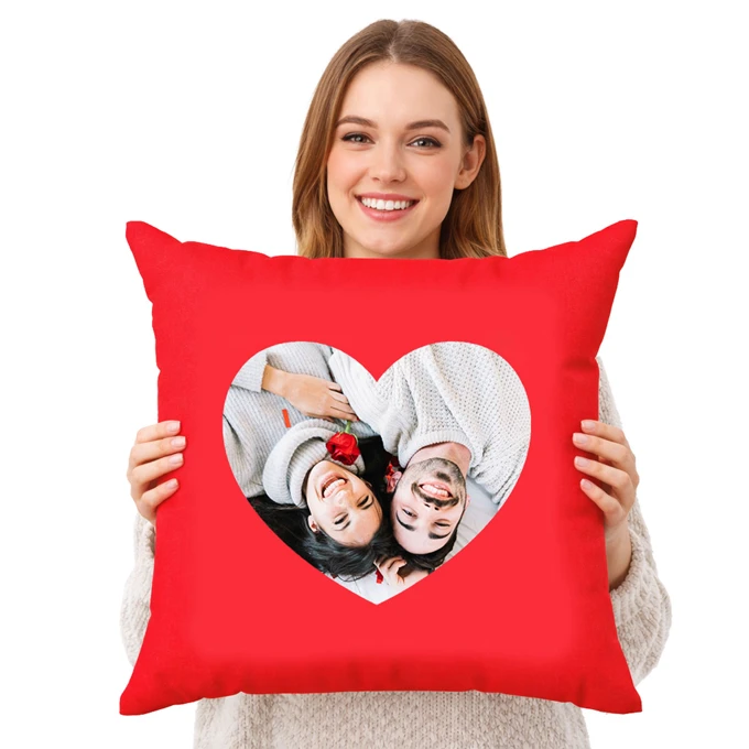 Poduszka ze zdjęciem na Walentynki dla pary zakochanych