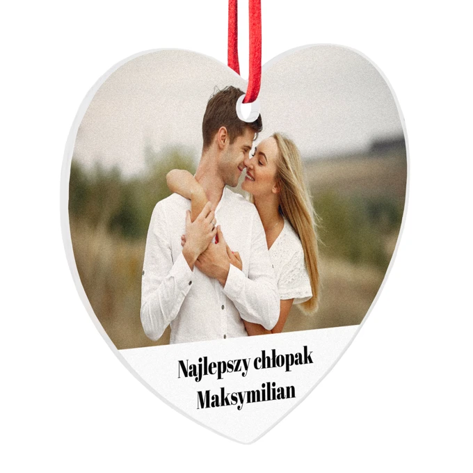Zawieszka do auta ze zdjęciem prezent na walentynki dla Niego