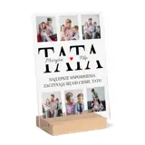 Statuetka ze zdjęć na szkle na prezent dla Taty z imionami dzieci