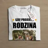 Koszulka ze zdjęciem dla taty na Dzień Taty prezent biała męska