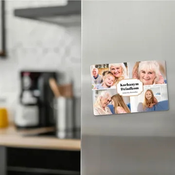 Magnes dla Babci i Dziadka ze zdjęciami wnuków prezent dla Dziadków 15x10 cm