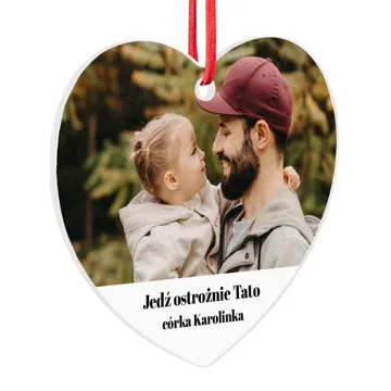 Zawieszka do auta dla Taty ze zdjęciem i napisem na prezent