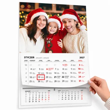 Fotokalendarz na prezent świąteczny duży format A3 jednodzielny Twoje zdjęcie
