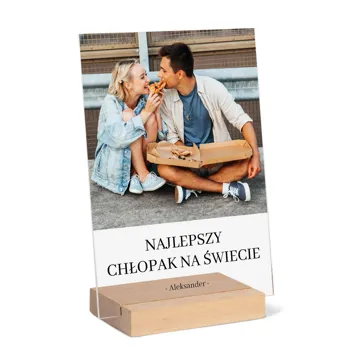 Personalizowany prezent na Dzień Chłopaka zdjęcia na szkle ramka 15x21 cm