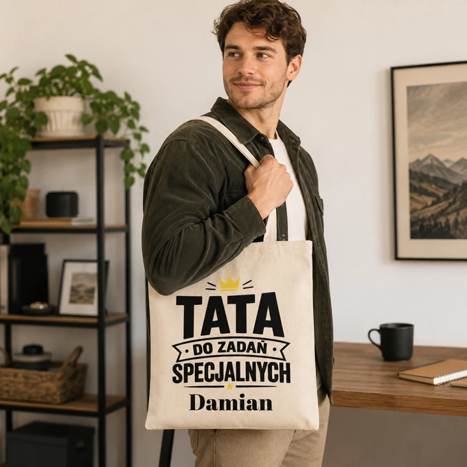 Torba na zakupy z nadrukiem imieniem dla Taty