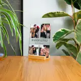 Prezent na Walentynki ramka ze zdjęciami i imionami pary wydruk na szkle 15x21 cm