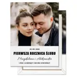 Prezent na 1 rocznicę ślubu zdjęcie na płótnie 30x40 cm Twój tekst imiona