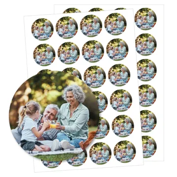 Naklejki ze zdjęciem na prezent Dzień Babci i Dziadka 48 szt.