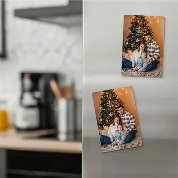 Foto magnes ze zdjęciem na lodówkę na prezent na święta 7x10 cm wykończenie matowe