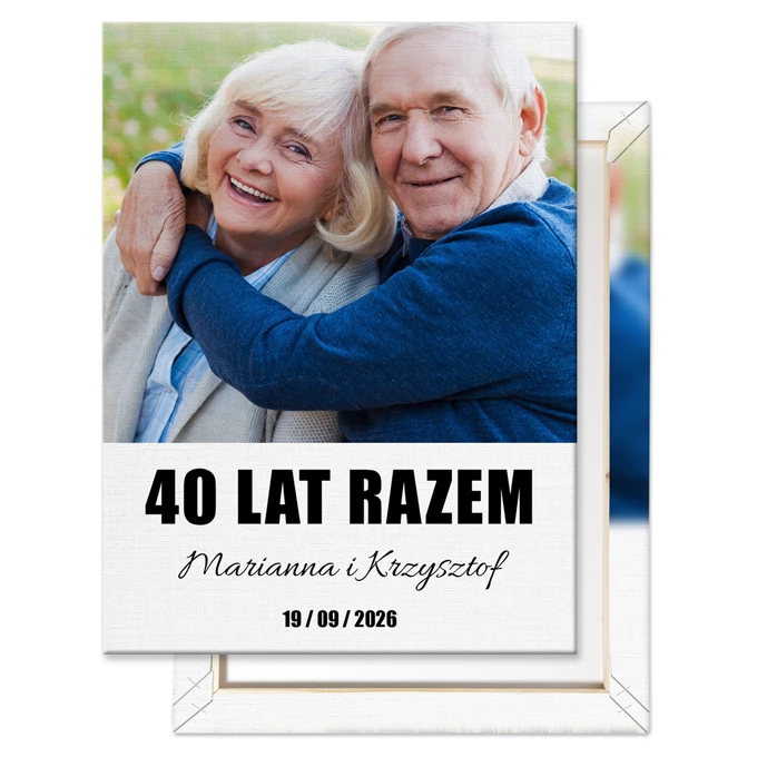 Obraz ze zdjęcia na płótnie 30x40 cm personalizowany prezent na 40 rocznicę ślubu