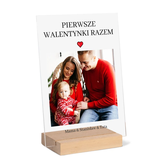 Nasze Pierwsze Walentynki ramka ze zdjęciem na szkle personalizacja imionami
