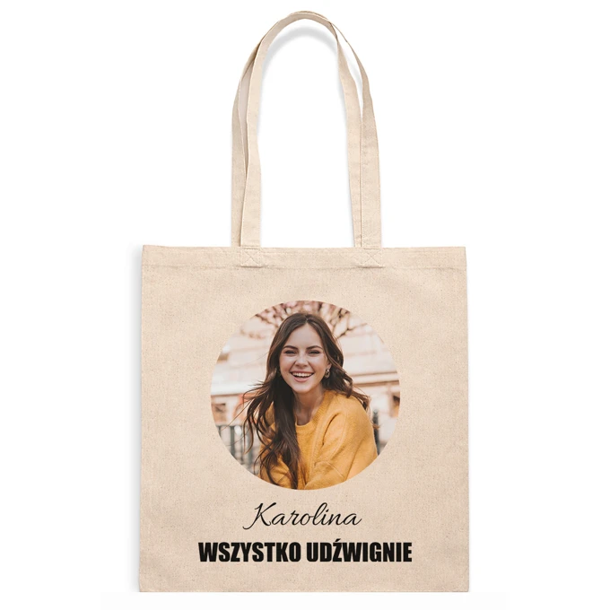 Torba na zakupy z Twoim zdjęciem imieniem