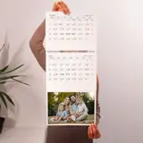 Fotokalendarz trójdzielny z Twoim zdjęciem XL długi planer ścienny z zawieszką 71 cm