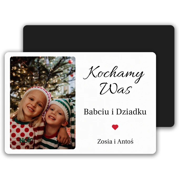 Magnes na Dzień Babci i Dziadka ze zdjęciem na lodówkę prezent dla Dziadków 10x7 cm