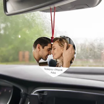 Zawieszka do auta ze zdjęciem i napisem