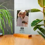 Statuetka ze zdjęciem prezent na rocznicę ślubu ramka ze zdjęciem na szkle akrylowym A4