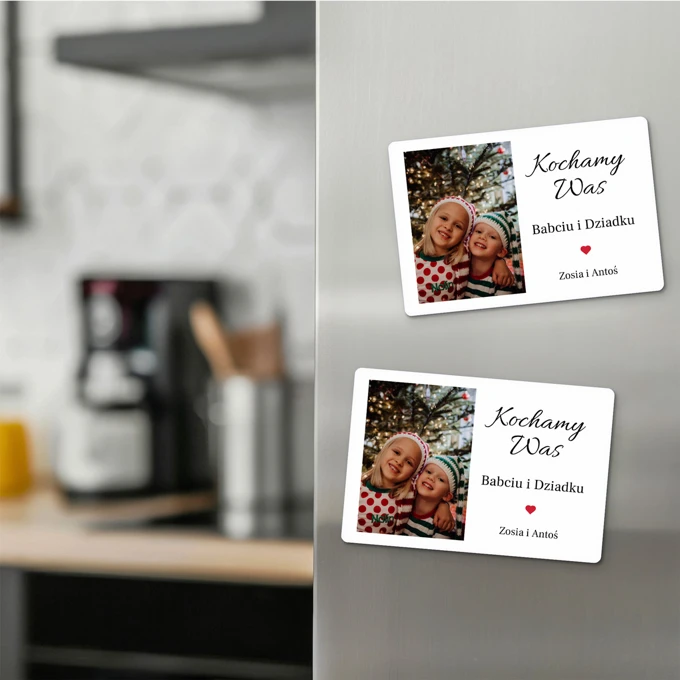 Magnes na Dzień Babci i Dziadka ze zdjęciem na lodówkę prezent dla Dziadków 10x7 cm