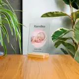 Metryczka ze zdjęciem dziecka prezent na narodziny dla noworodka druk na szkle 15x21 cm