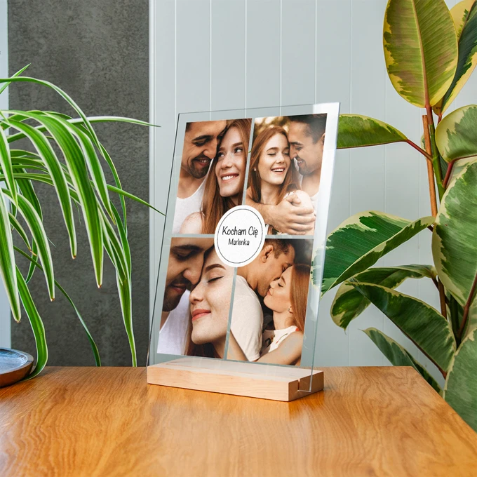 Ramka ze zdjęciem na szkle akrylowym plexi kolaż zdjęć A4