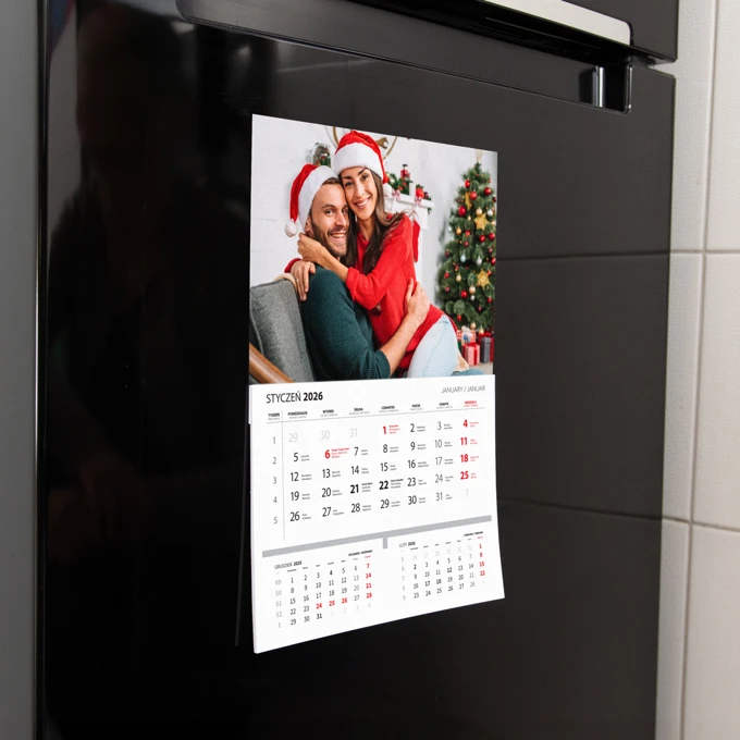 Foto Kalendarz magnes na lodówkę ze zdjęciem A4 wyrywany 3 miesięczne kalendarium