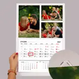Kalendarz jednodzielny ze zdjęciami Kolaż Zdjęć z zawieszką
